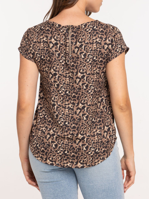 Blouse imprimé léopard femme