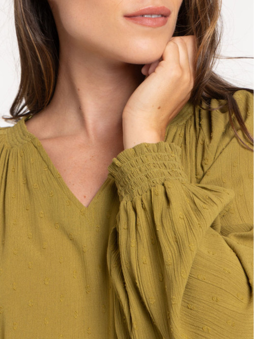 Blouse manche longue fluide femme