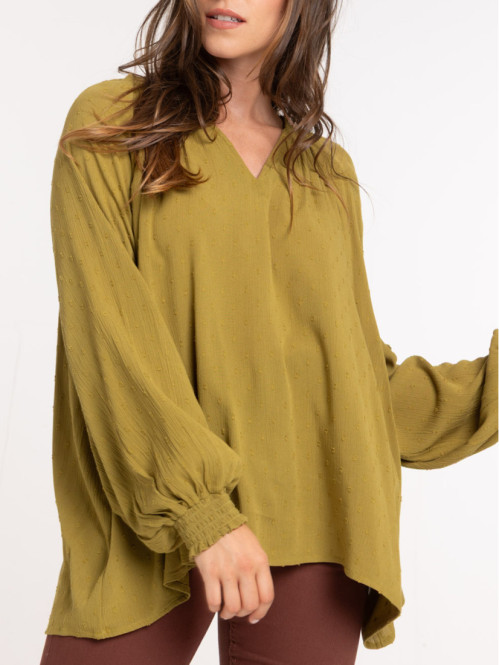 Blouse manche longue fluide femme