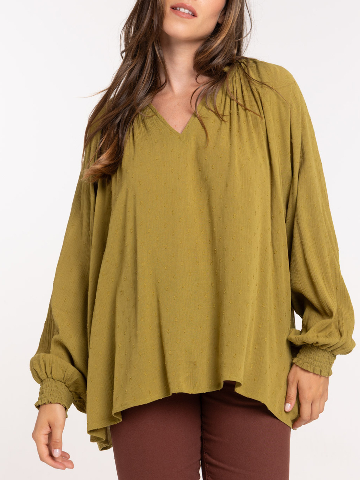 Blouse manche longue fluide femme