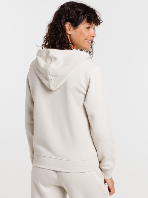 Sweat à capuche beige grisé...