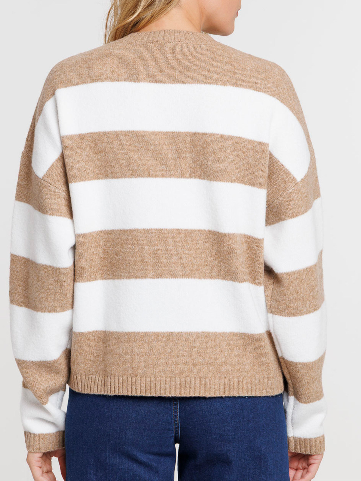 Pull écru rayé femme Pull écru rayé femme