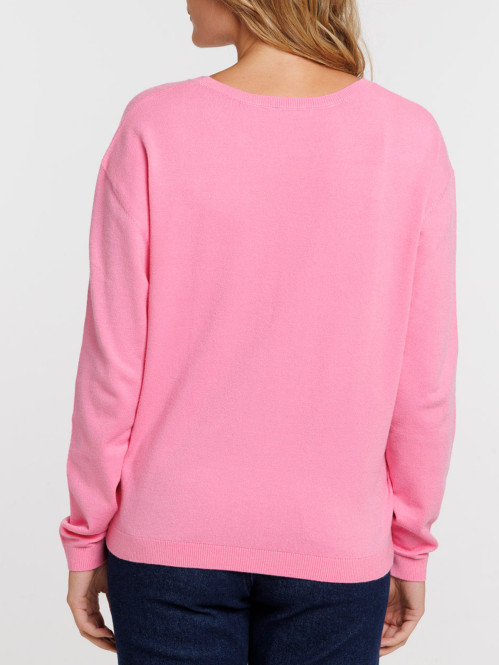 Pull fin col rond femme