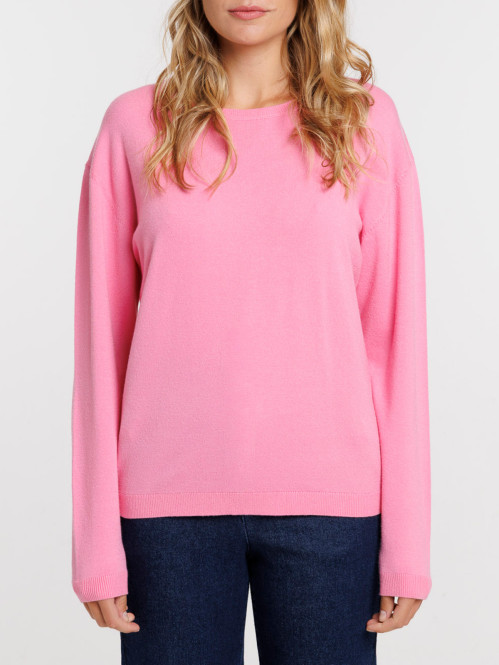 Pull fin col rond femme