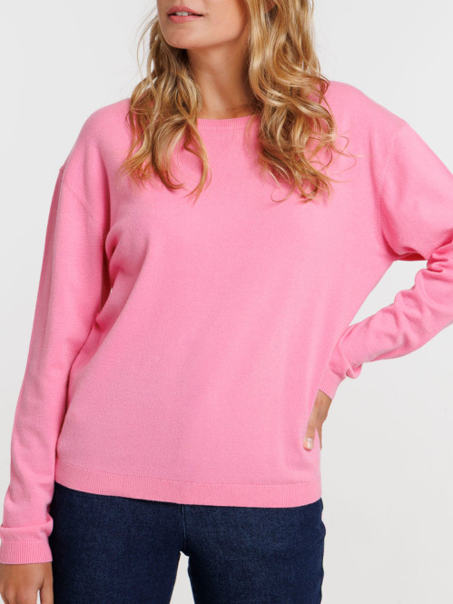 Pull fin col rond femme