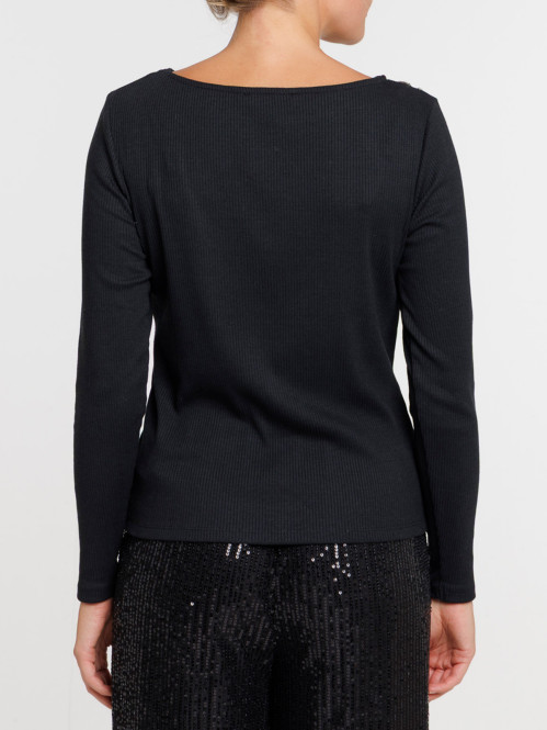 T-shirt découpe avec strass...