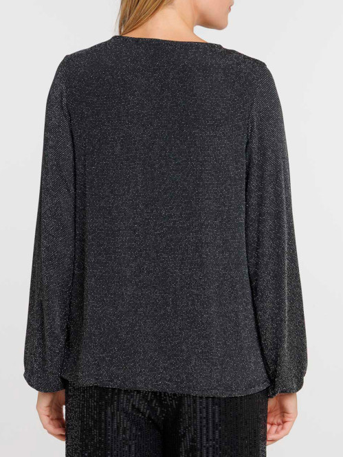 T-shirt zippé noir manches...