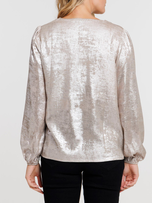 Blouse col V coloris gold...