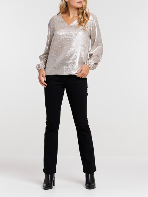 Blouse col V coloris gold...