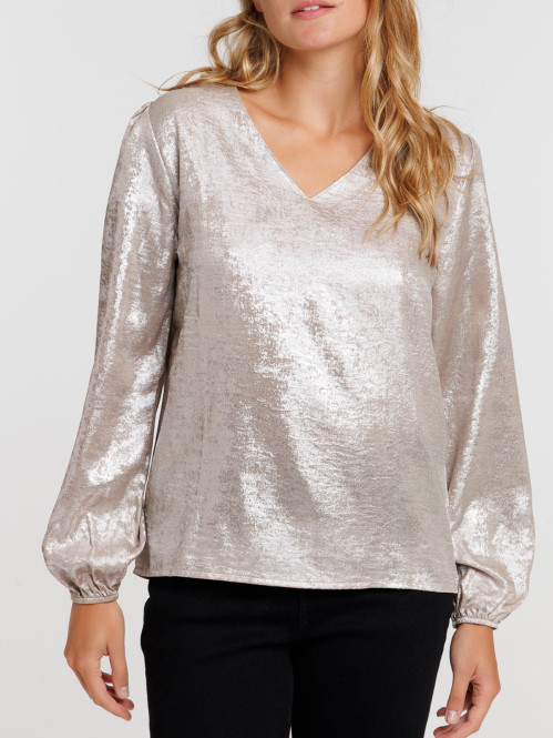 Blouse col V coloris gold...
