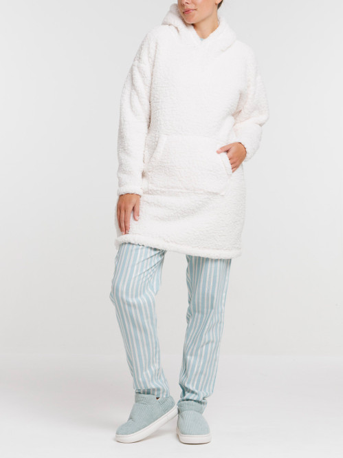 Sweat sherpa à capuche femme