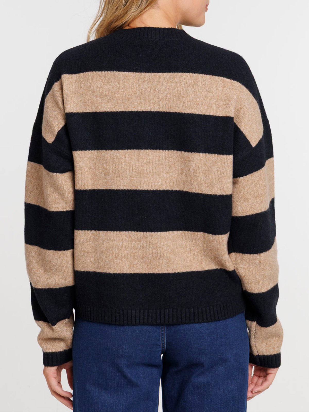 Pull rayé camel femme Pull rayé camel femme