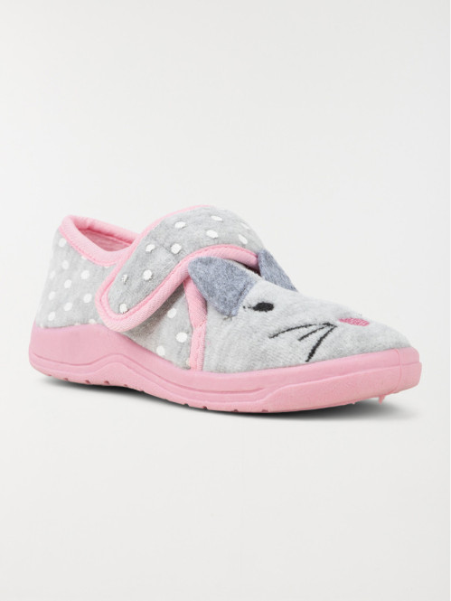 Chausson gris souris fille...