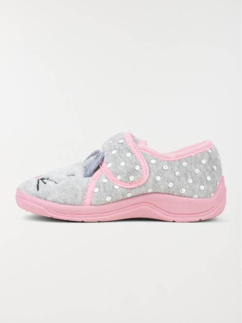 Chausson gris souris fille...