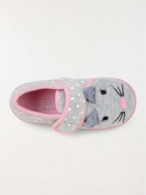 Chausson gris souris fille...