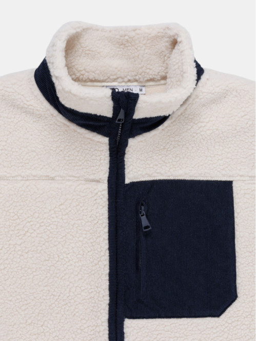 Sweat sherpa bicolore homme