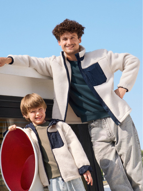 Sweat sherpa bicolore homme
