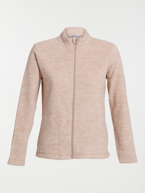 Polaire beige chiné zippé...