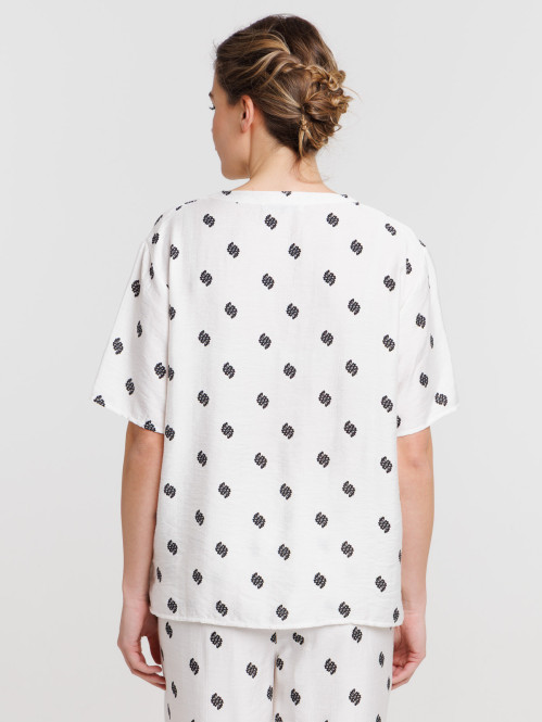 Blouse imprimée col...