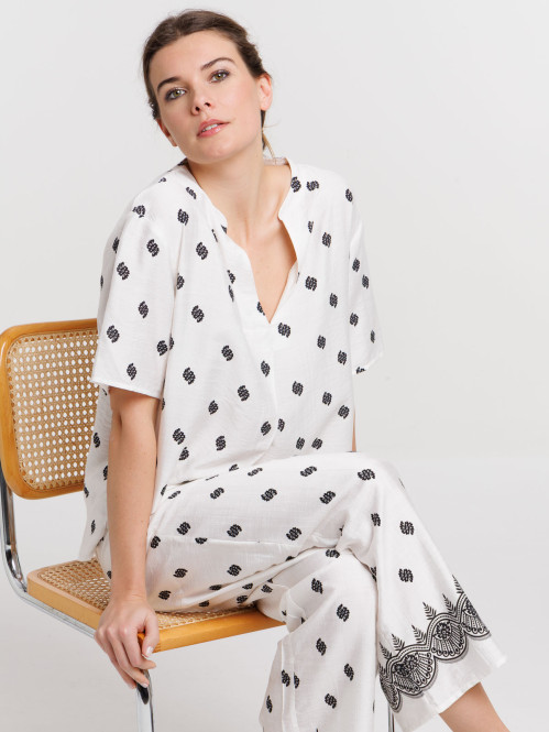 Blouse imprimée col...