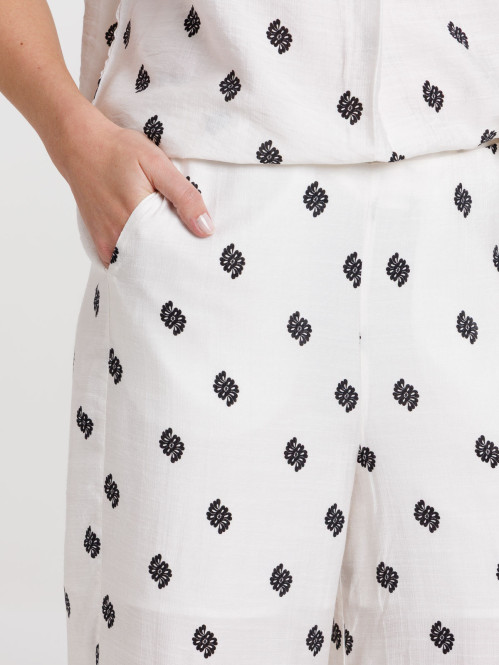 Pantalon large imprimé femme