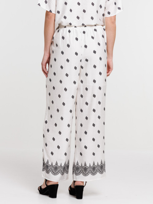 Pantalon large imprimé femme