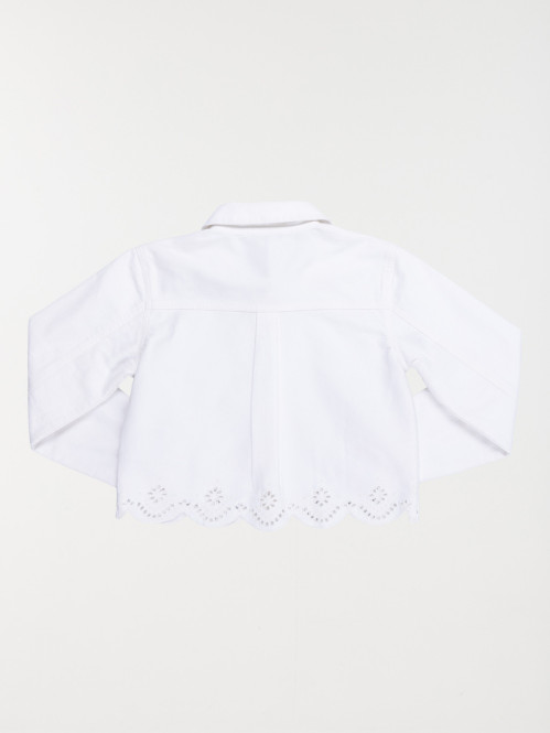 Veste écru brodée fille...