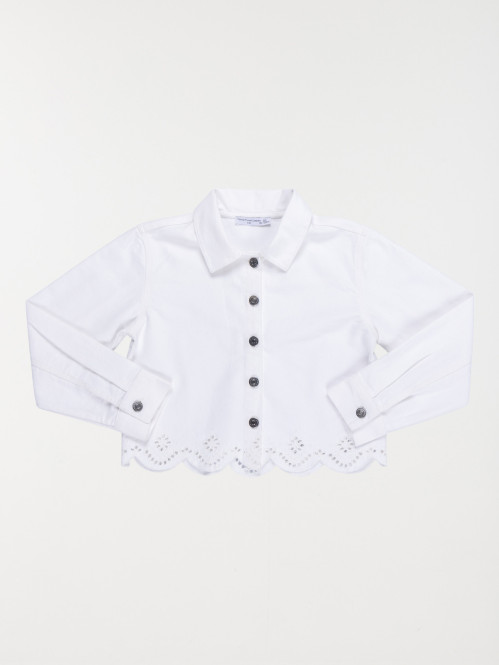 Veste écru brodée fille...