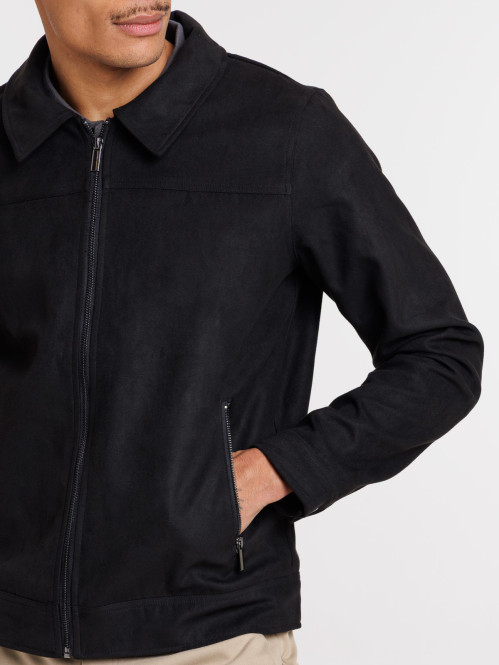 Blouson zippé suédine homme