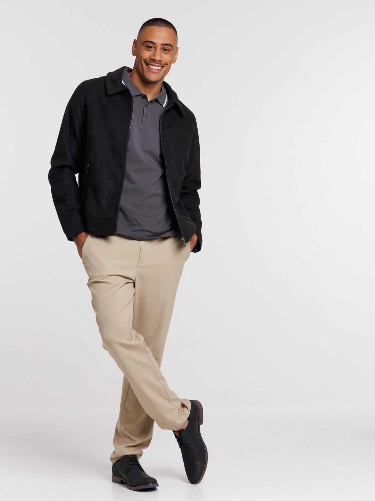 Blouson zippé suédine homme