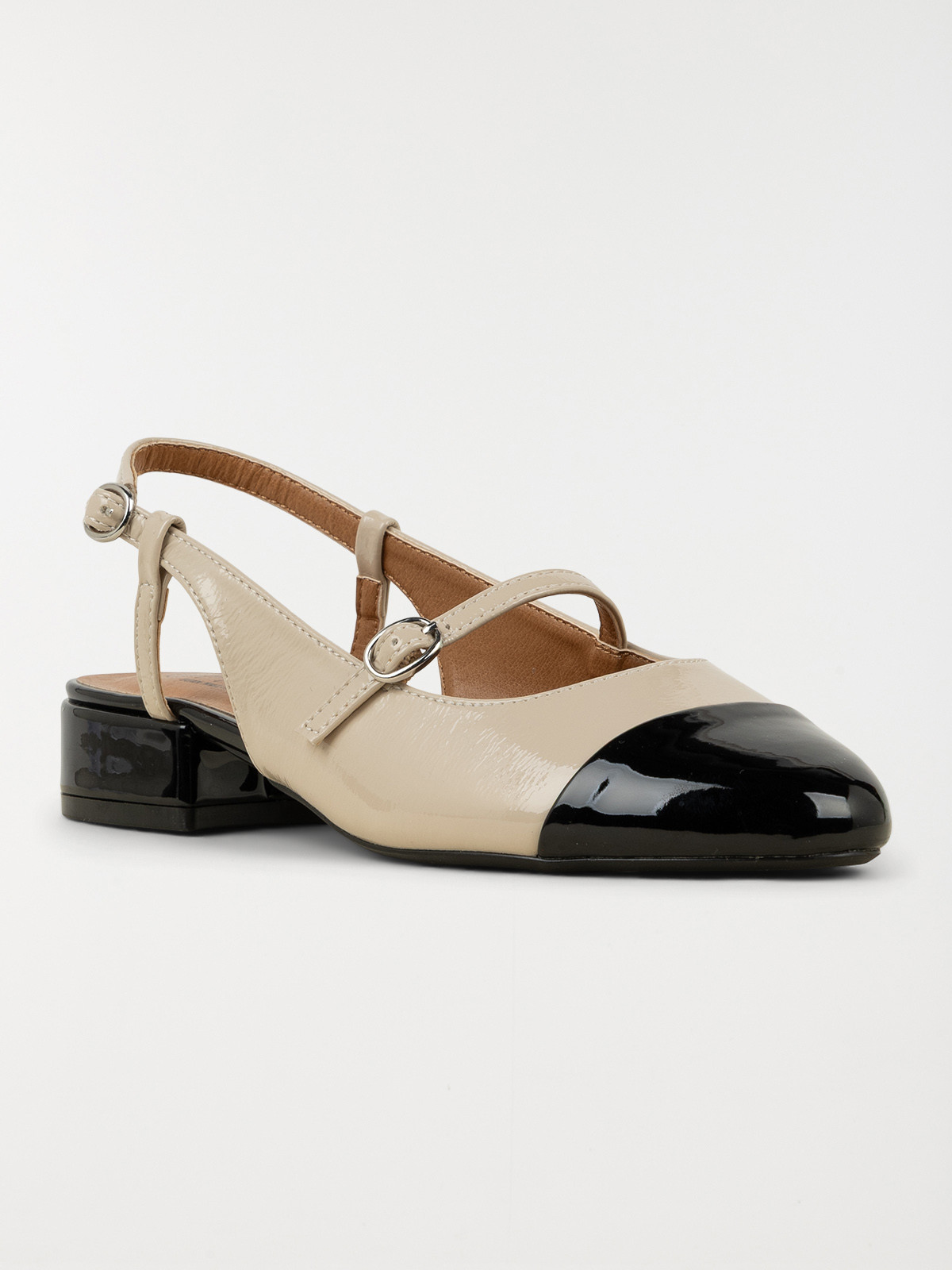 Escarpins femme beige et noir (36-41)