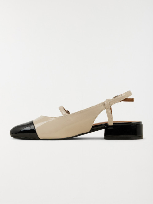 Escarpins femme beige et noir (36-41)