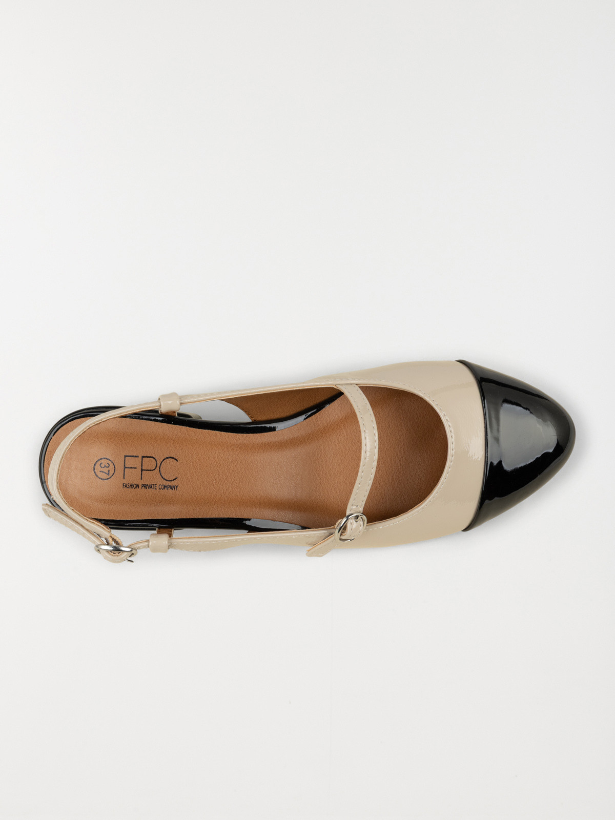 Escarpins femme beige et noir (36-41)