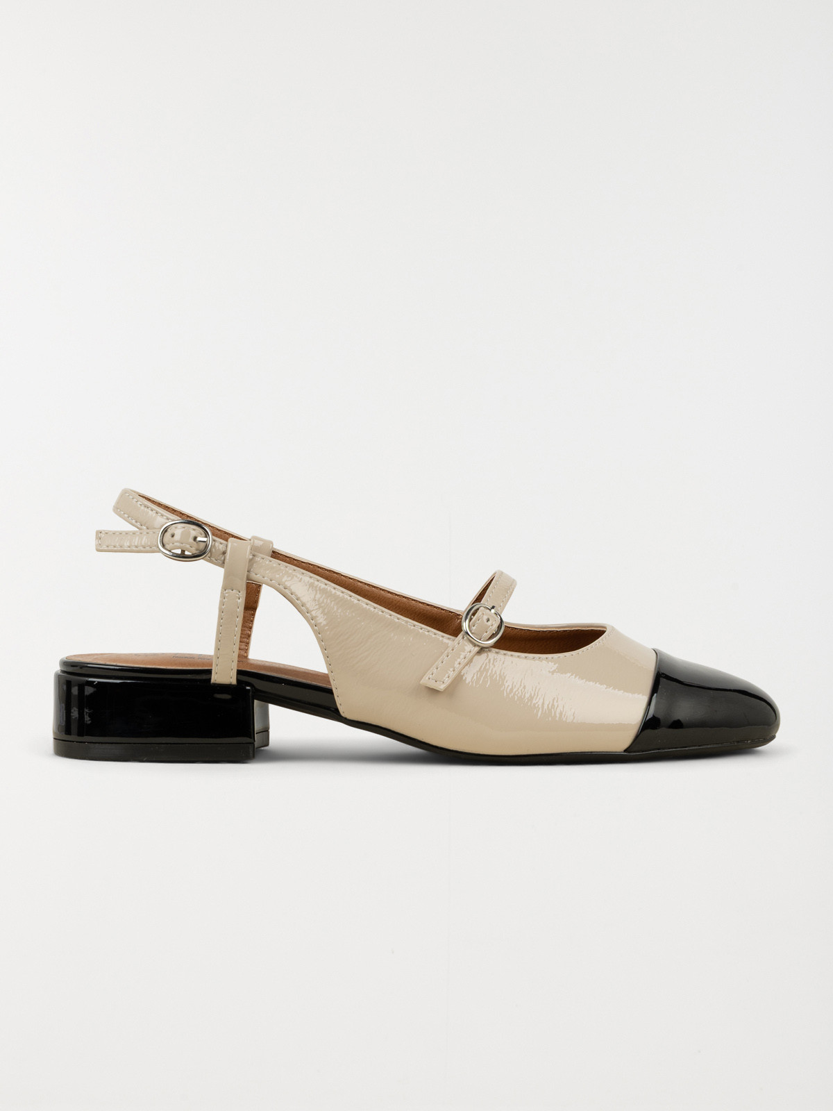 Escarpins femme beige et noir (36-41)