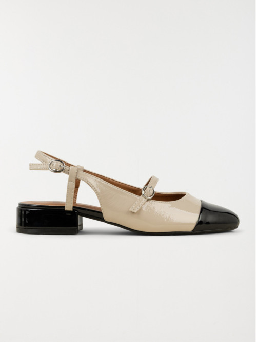 Escarpins femme beige et noir (36-41)