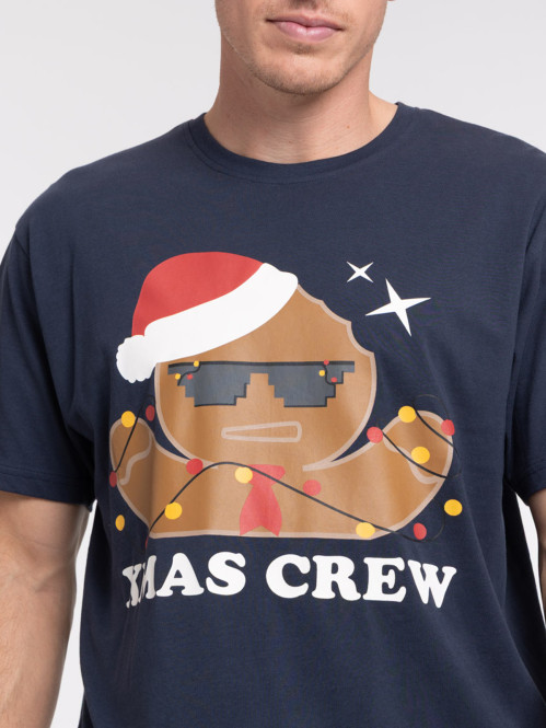 T-shirt de Noël marine homme