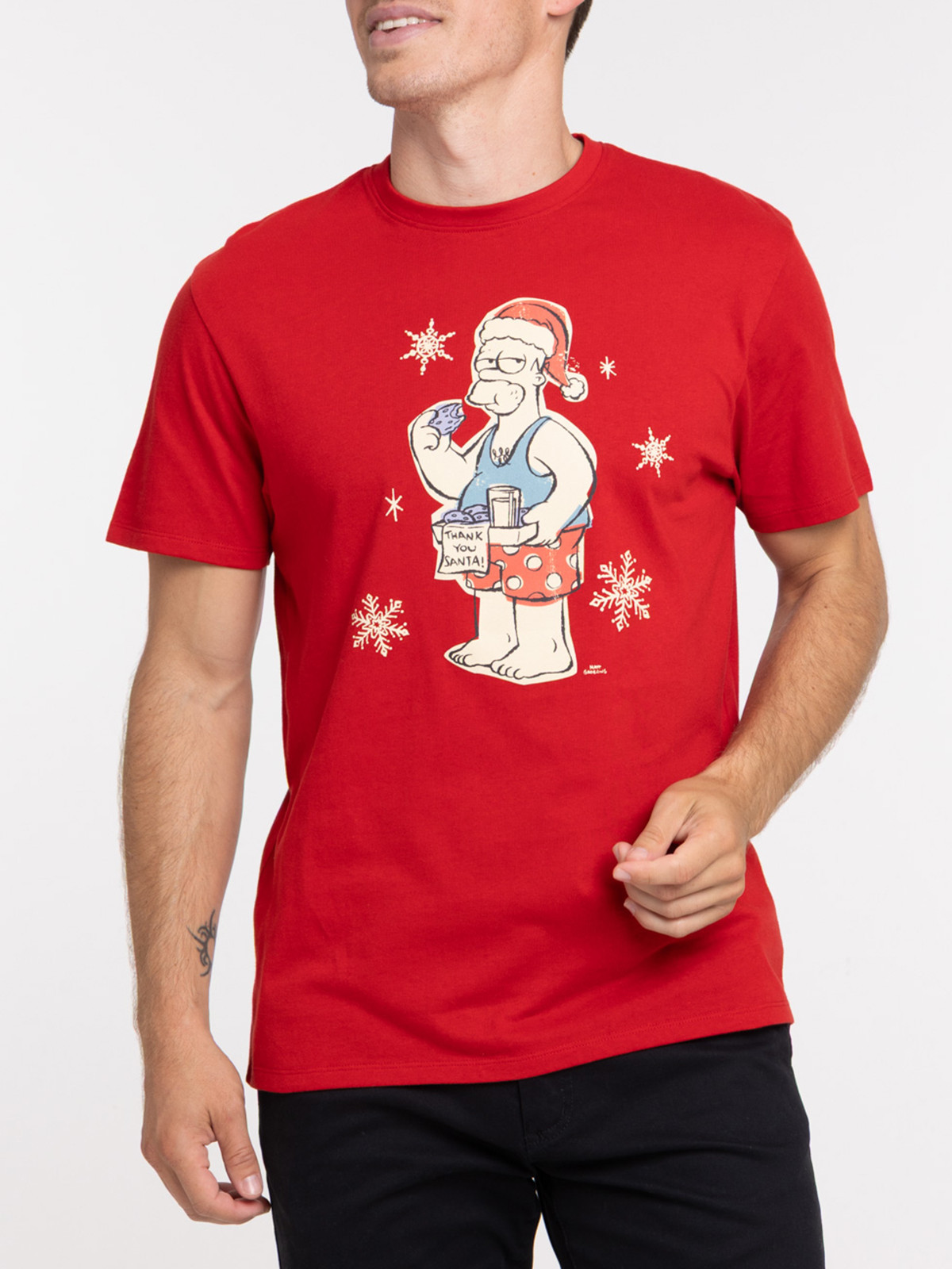 T-shirt Homer Simpson rouge homme