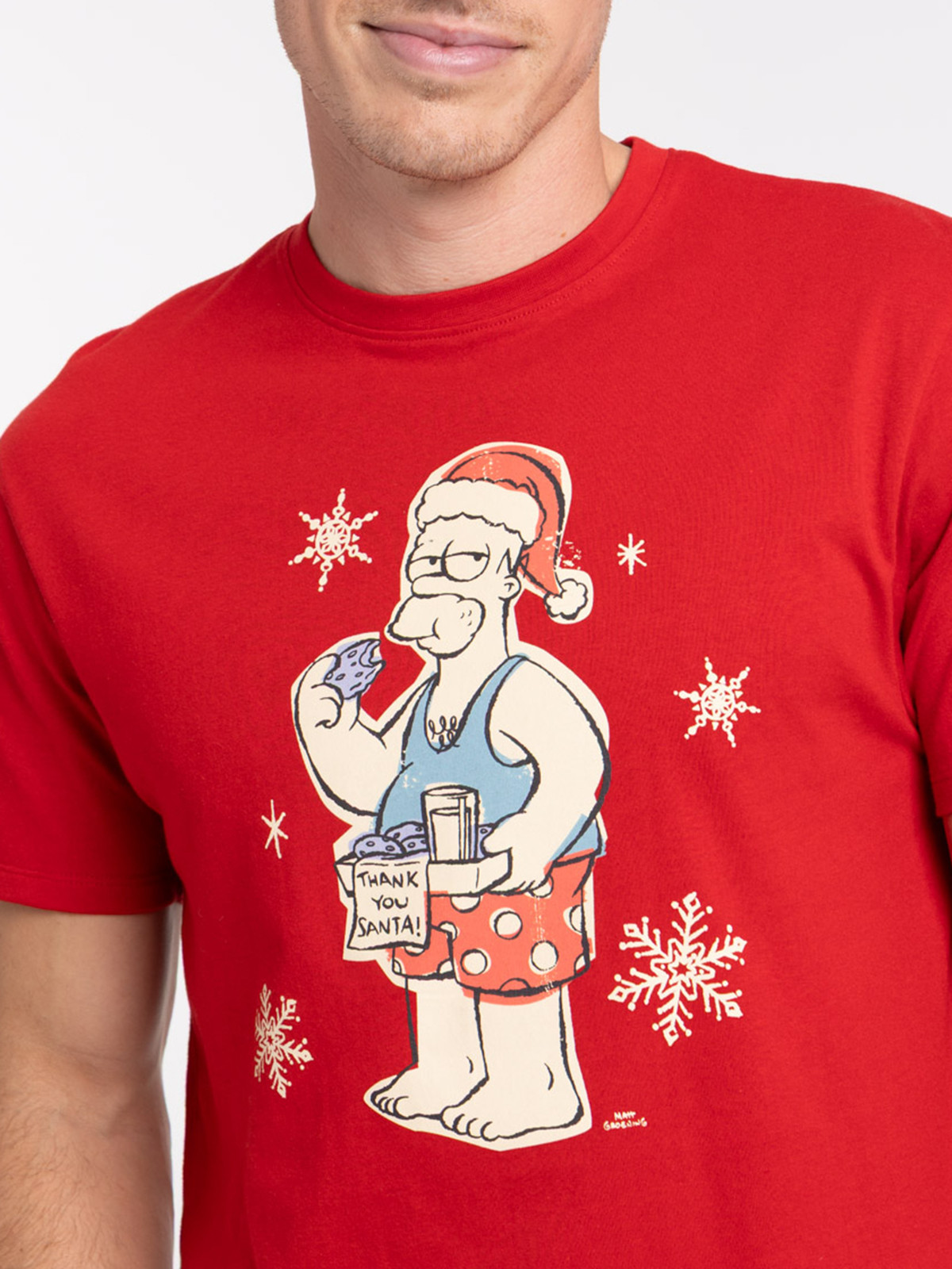 T-shirt Homer Simpson rouge homme