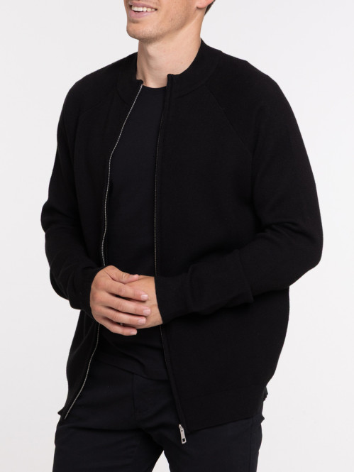 Gilet sweat zippé noir homme