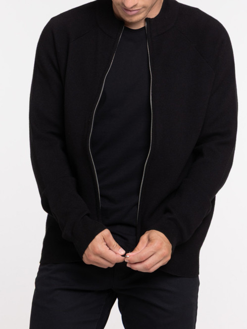 Gilet sweat zippé noir homme