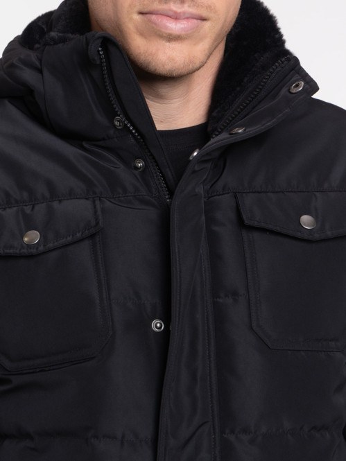 Blouson à capuche noir homme