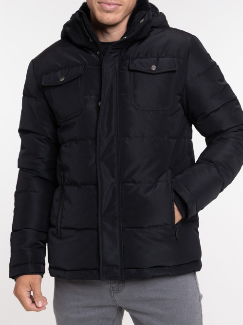 Blouson à capuche noir homme