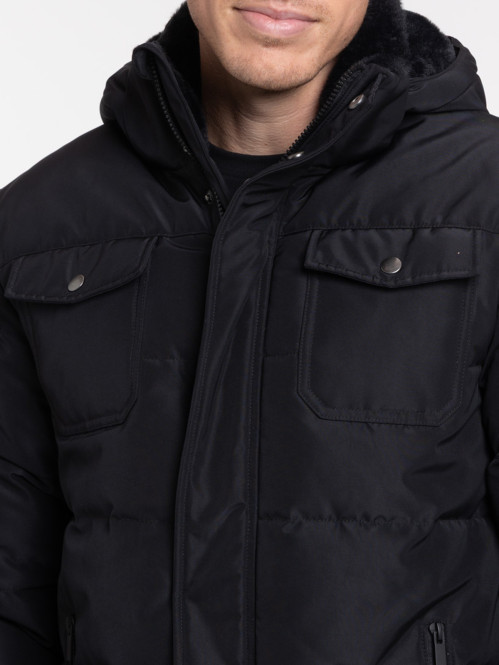 Blouson à capuche noir homme