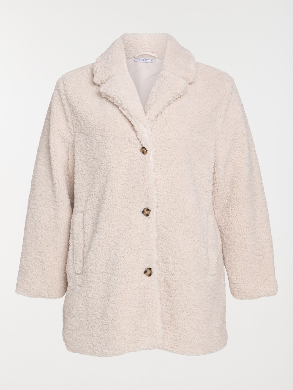 Manteau sherpa écru grande taille femme Manteau sherpa écru grande taille femme