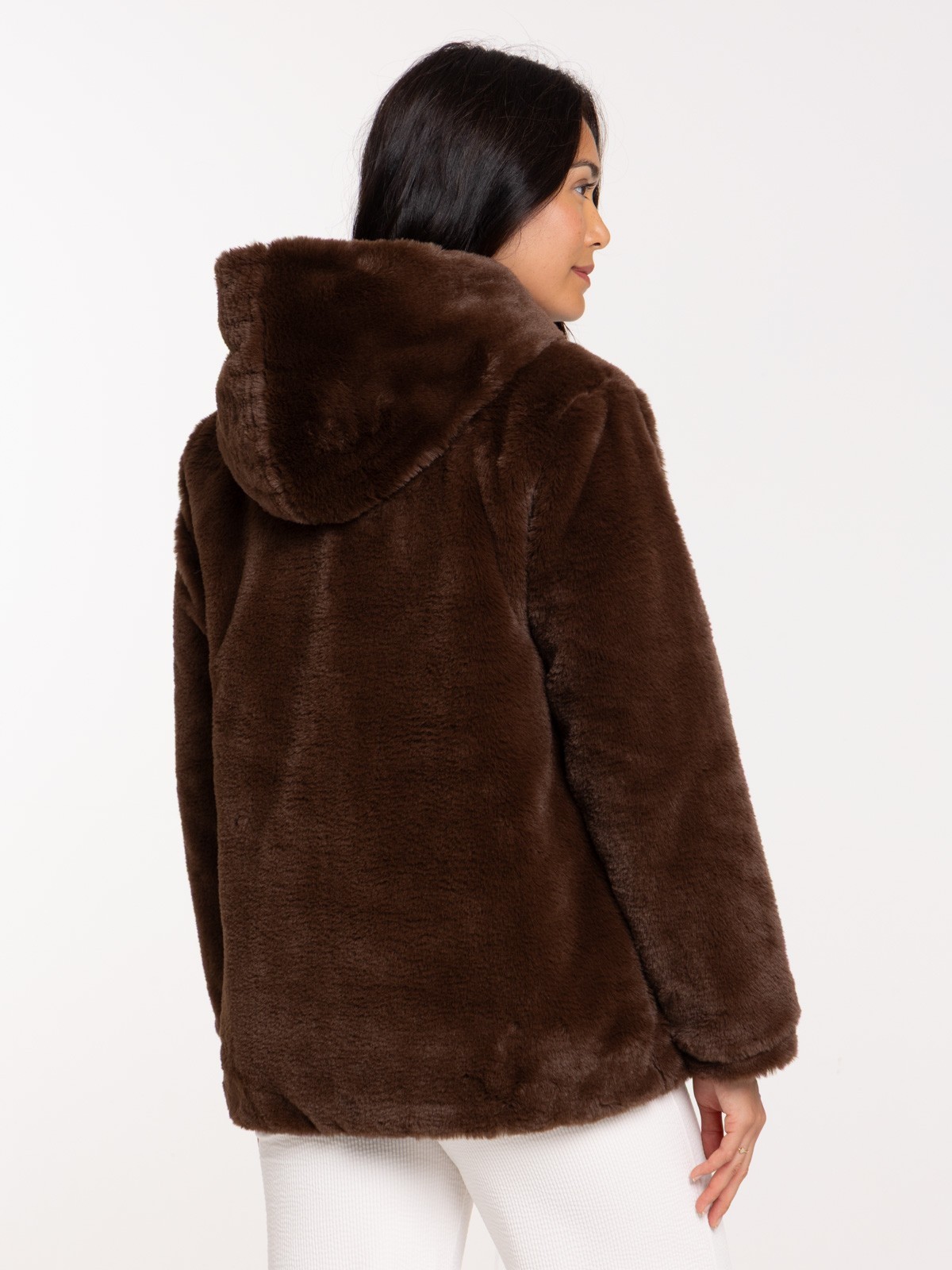 Manteau à capuche doux femme