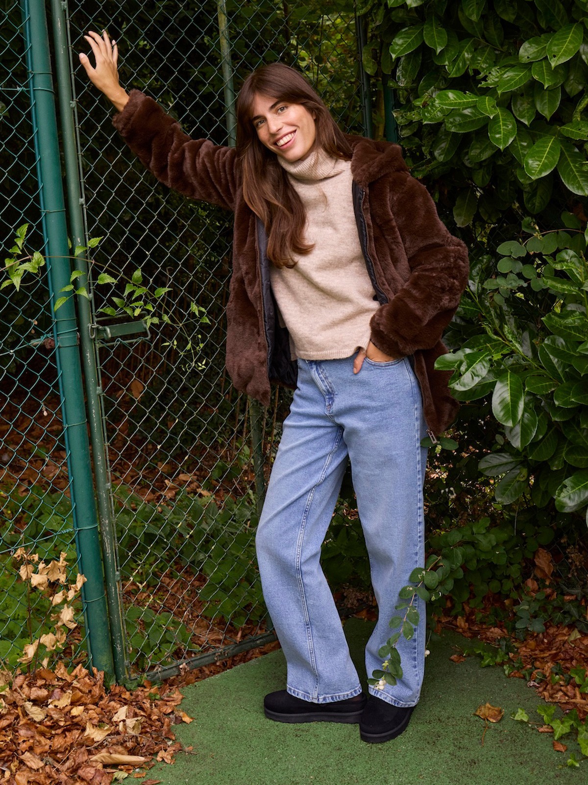 Manteau à capuche doux femme