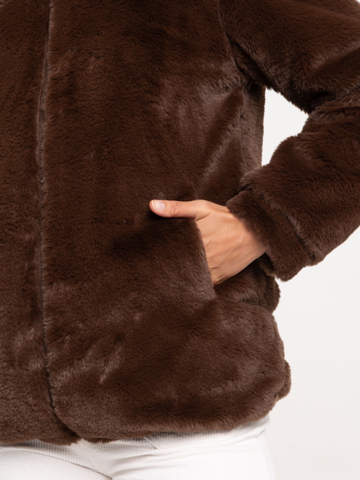 Manteau à capuche doux femme