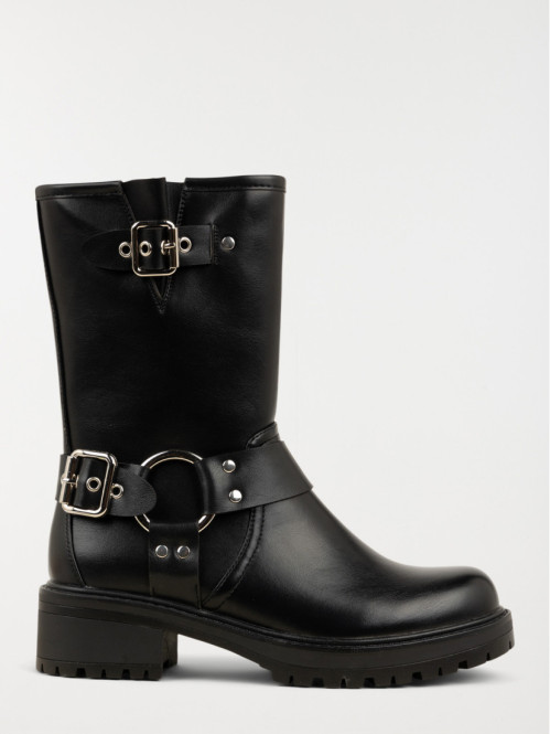 Bottines noires brides femme (36-41)