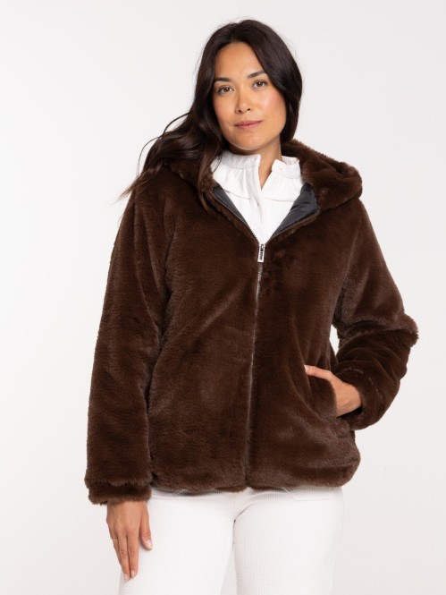 Manteau à capuche doux femme