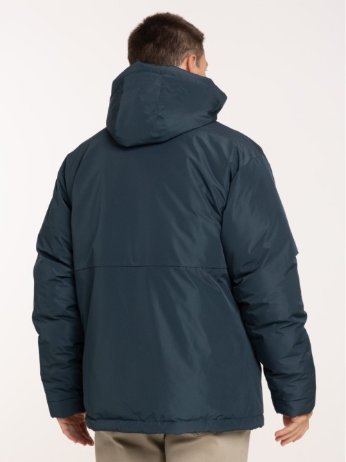 Parka à capuche bleu nuit...